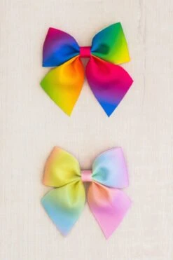3 Inch Trendy Hair Bow - RAINBOW!