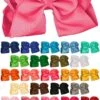 8" Solid Color Bows -Children's boutique clothing 8 solid color bows many colors accessory sparkle in pink 13924960370762
