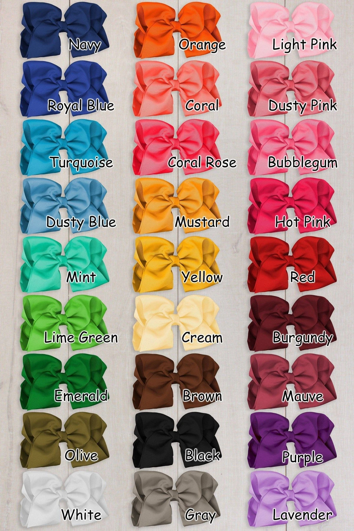 8" Solid Color Bows 5 8" Solid Color Bows - Image 3