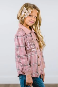 Pink & Gray Plaid Shacket 13 Pink & Gray Plaid Shacket -Children's boutique clothing BU2A1360 2