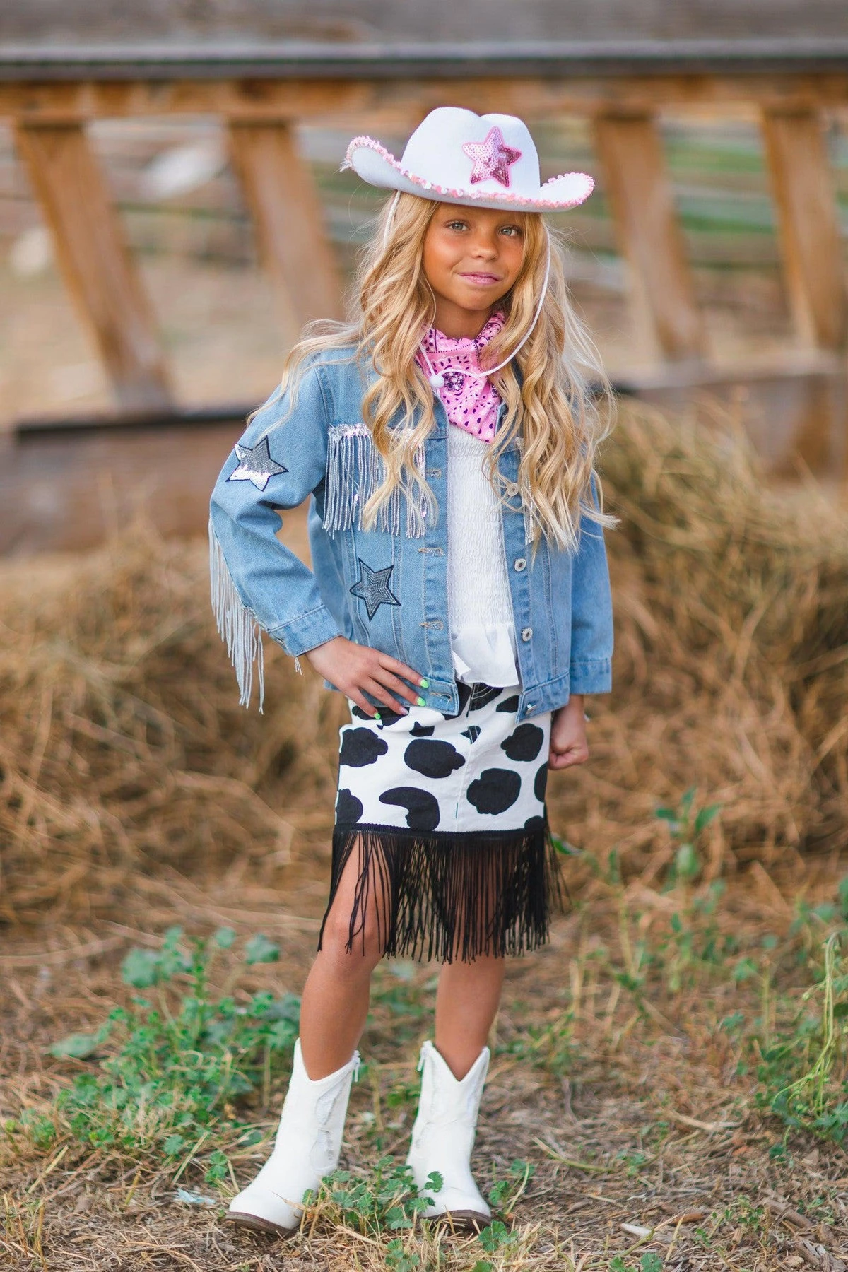 Cowgirl "Lets Go Girls" Silver Fringe Denim Jacket 15 Cowgirl "Lets Go Girls" Silver Fringe Denim Jacket - Image 13