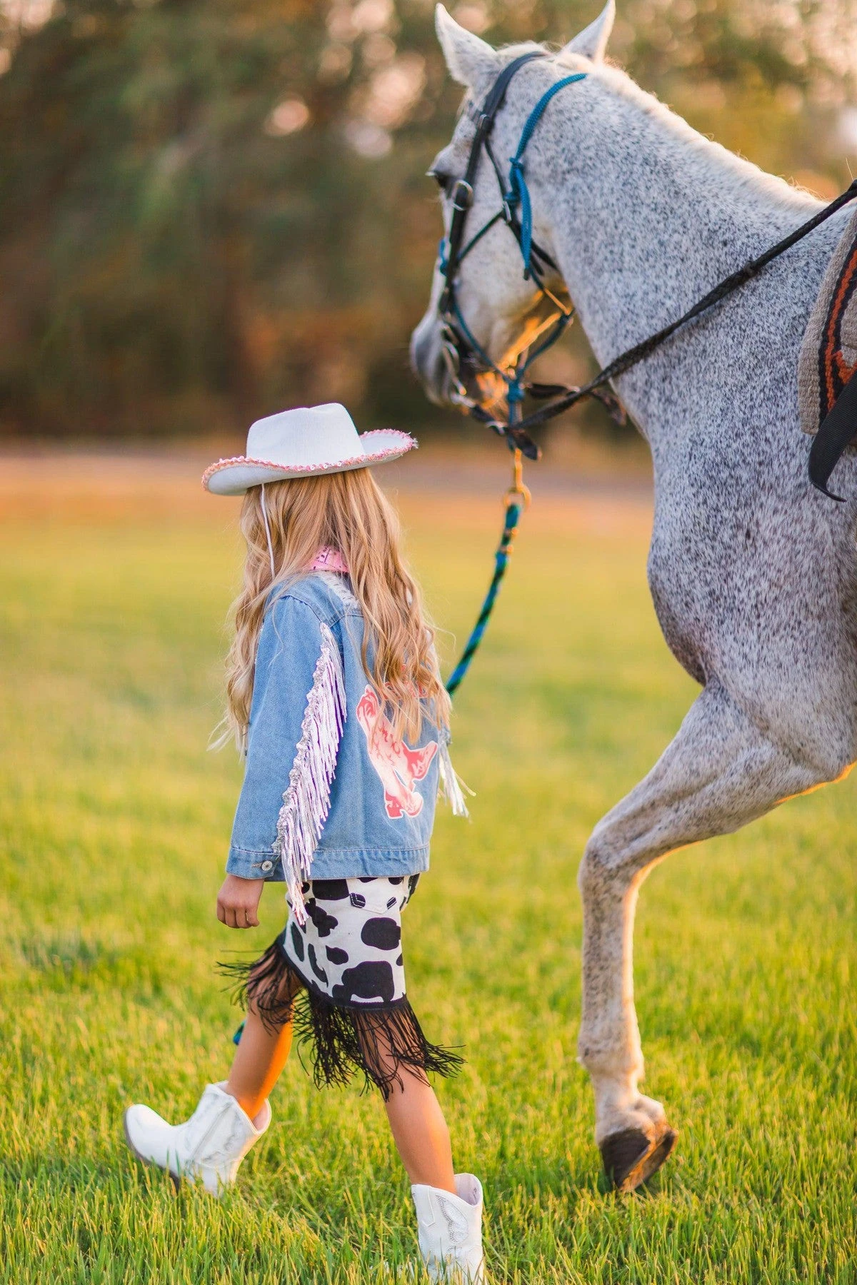 Cowgirl "Lets Go Girls" Silver Fringe Denim Jacket 10 Cowgirl "Lets Go Girls" Silver Fringe Denim Jacket - Image 8