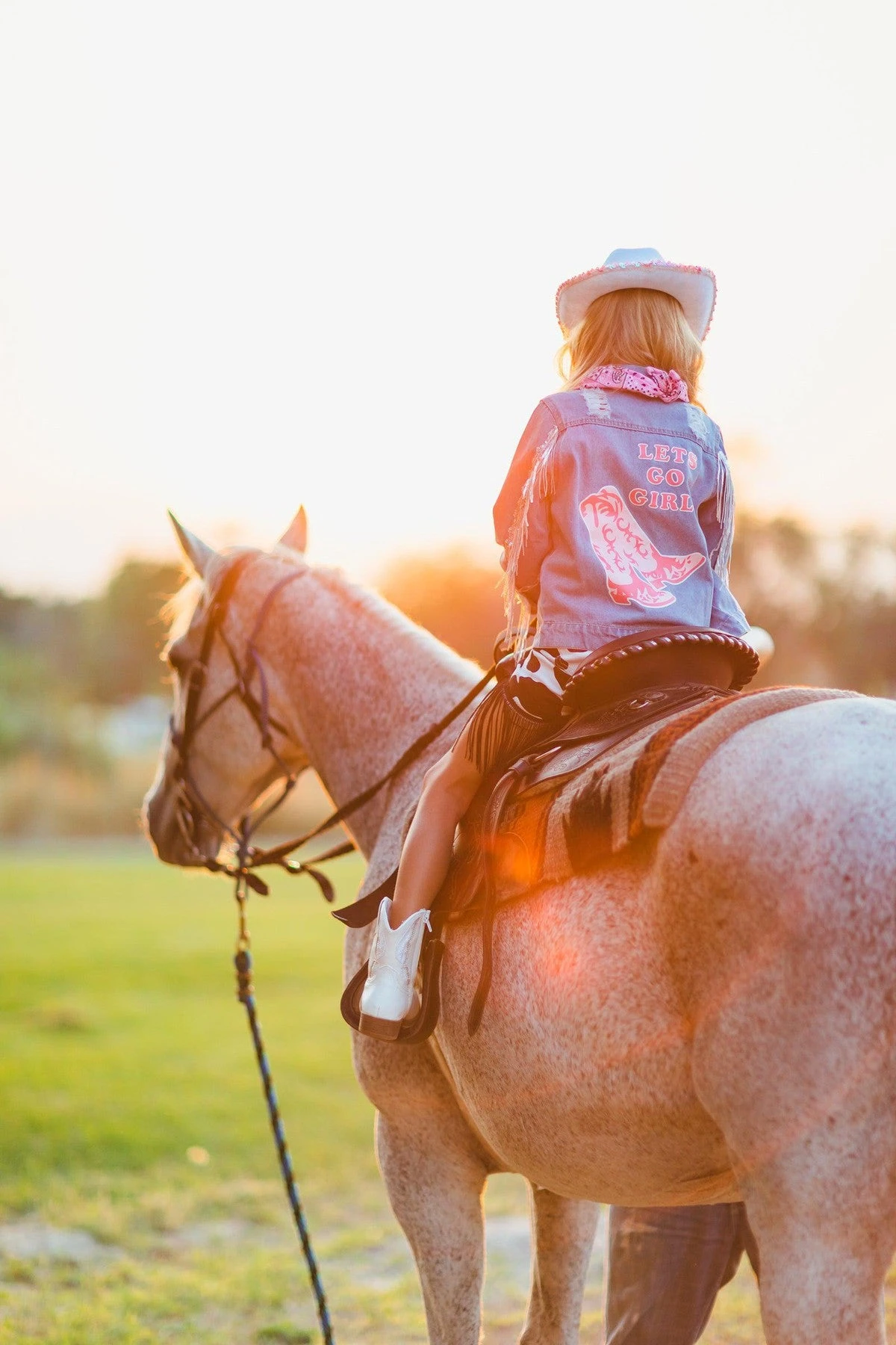 Cowgirl "Lets Go Girls" Silver Fringe Denim Jacket 18 Cowgirl "Lets Go Girls" Silver Fringe Denim Jacket - Image 16