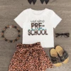 "Wild About Pre-K - 5th Grade" Leopard Short Set -Children's boutique clothing Cheetah Grade