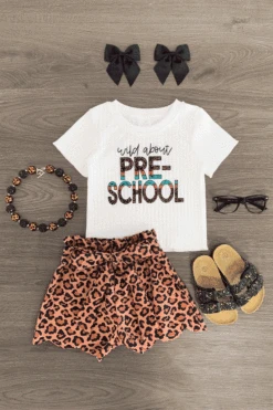 "Wild About Pre-K - 5th Grade" Leopard Short Set