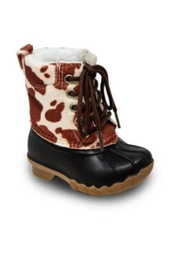 Patterned Winter Boots -Children's boutique clothing Cow Boot