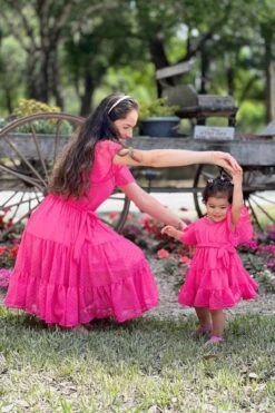 Mom & Me - Hot Pink Swiss Dot Dress -Children's boutique clothing FullSizeRender 18607b7e 53d0 45f5 a5c9 014163de139e
