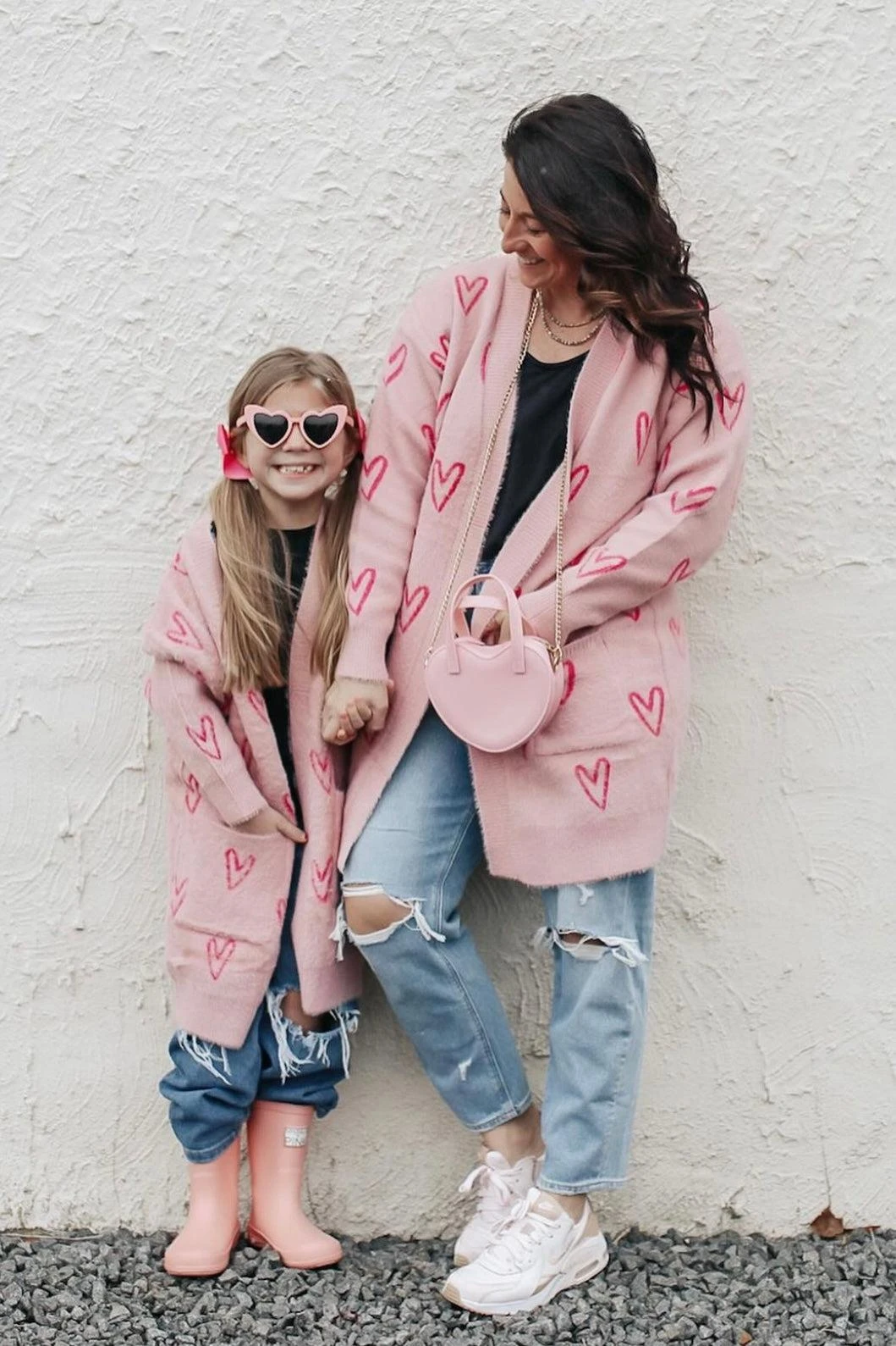 Mom & Me - Pink Heart Cardigan 4 Mom & Me - Pink Heart Cardigan - Image 2