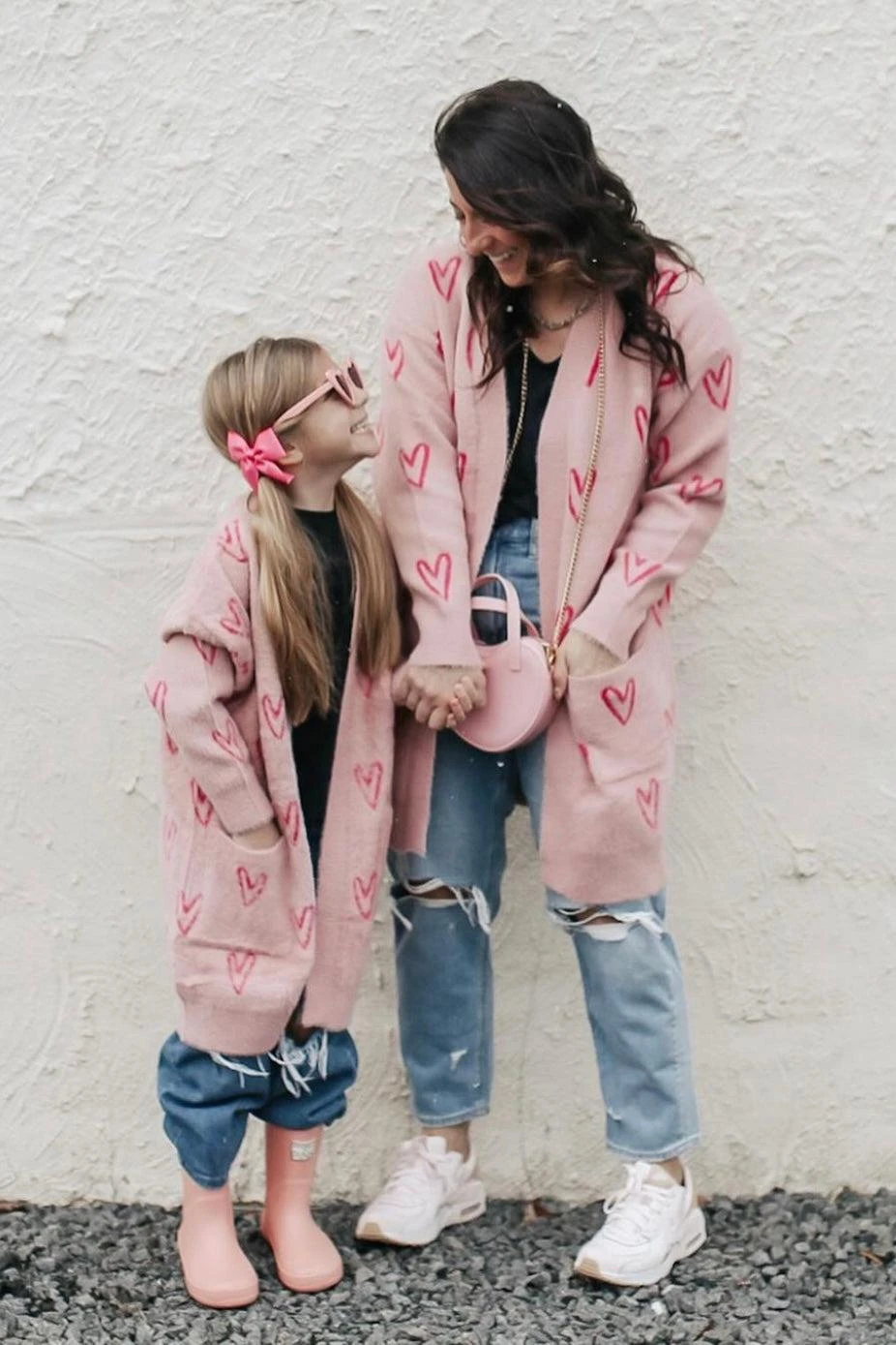 Mom & Me - Pink Heart Cardigan 5 Mom & Me - Pink Heart Cardigan - Image 3