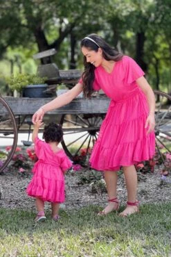 Mom & Me - Hot Pink Swiss Dot Dress -Children's boutique clothing FullSizeRender a395461b 47dc 4a90 8643 87dffc355ab9