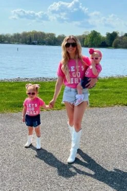 Mom & Me - "Let's Go Girls" Pink Chenille Patch Top -Children's boutique clothing FullSizeRender d216f6c8 13b7 4447 81fb 76105eea70cc