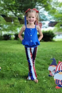 Blue Striped Sequin Bell Bottom Set -Children's boutique clothing FullSizeRender de10b309 36a6 4236 a0c9 3d8159b77874