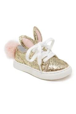 The Bunny Sneakers -Children's boutique clothing Gold Bunny Shoe