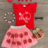 "Pre-K - 4th Grade" Pink Apple Tutu Skirt Set -Children's boutique clothing Grade Skirt