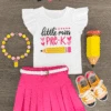 "Little Miss Pre-K - 5th Grade" Pink Skirt Set