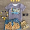 "Just A Small Town Girl" Sunflower Denim Short Set -Children's boutique clothing IMG 0107 Edit