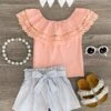 Blush Floral Lace Striped Short Set 1 Blush Floral Lace Striped Short Set -Children's boutique clothing IMG 0285 Edit