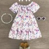 Purple & White Ruffle Flower Dress -Children's boutique clothing IMG 0308 Edit