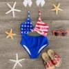 American Flag Cut Out One Piece Swimsuit