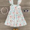 White Floral Ruffle Tank Top Dress -Children's boutique clothing IMG 0450 Edit