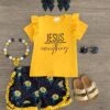 "Jesus Over Everything" Floral Short Set 1 "Jesus Over Everything" Floral Short Set -Children's boutique clothing IMG 0517 Edit 2