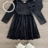 Black Velvet Glitter Dress -Children's boutique clothing IMG 0587 Edit