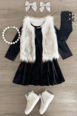 Black Velvet Glitter Dress -Children's boutique clothing IMG 0595 Edit