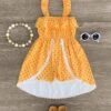 Yellow Polka Dot Skirted Romper -Children's boutique clothing IMG 0967 Edit