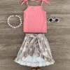 Pink & Green Floral Tie Skort Set -Children's boutique clothing IMG 1253 Edit
