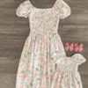 Mom & Me - White Smocked Floral Dress -Children's boutique clothing IMG 1293 Edit