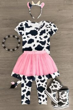 Pink Cow Costume - 5 Piece Set 28 Pink Cow Costume - 5 Piece Set -Children's boutique clothing IMG 1397 Edit