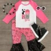 "Farm Girl" Pink Sequin Bell Bottom Set -Children's boutique clothing IMG 1610 Edit