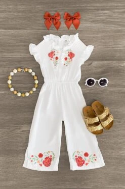 White Floral Jumpsuit