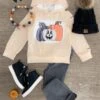 Cream Pumpkin Hooded Top -Children's boutique clothing IMG 1703 Edit
