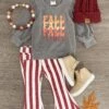 "Fall Vibes" Burgundy Striped Bell Bottom Set 2 "Fall Vibes" Burgundy Striped Bell Bottom Set -Children's boutique clothing IMG 1787 Edit