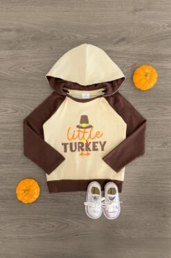 "Little Turkey" Tan & Brown Hoodie