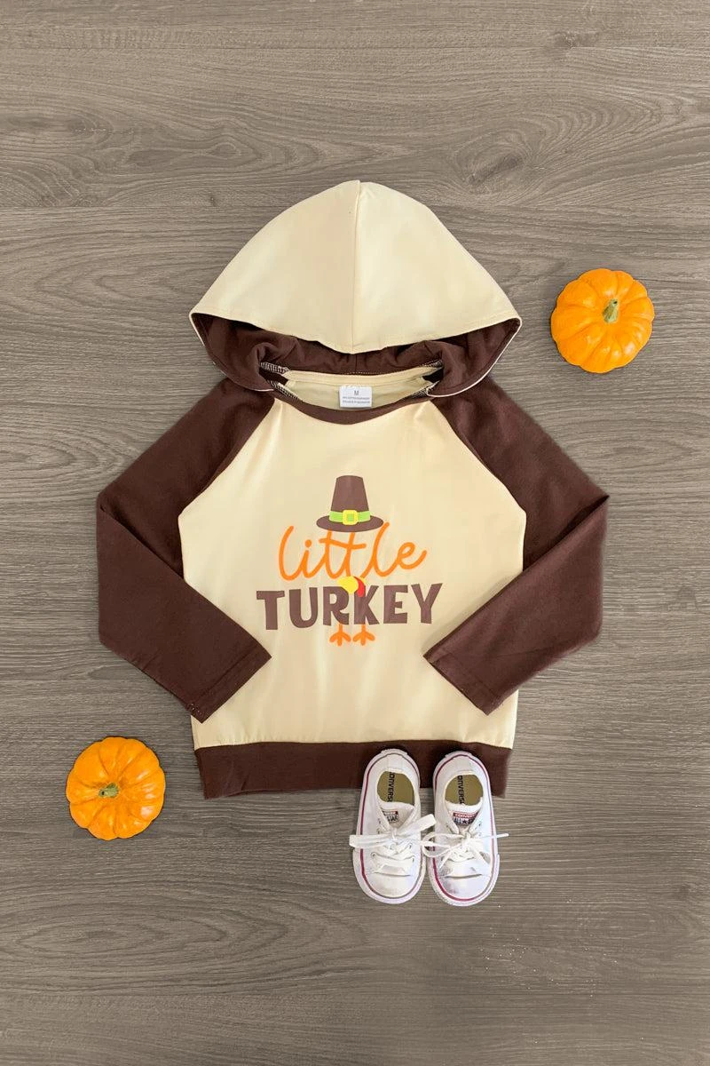 "Little Turkey" Tan & Brown Hoodie 3 "Little Turkey" Tan & Brown Hoodie
