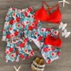 Red Tropical Family Swimsuits -Children's boutique clothing IMG 1929 Edit