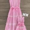 Mom & Me - Pink & White Stripe Tassel Dress -Children's boutique clothing IMG 2094 Edit