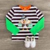 Brown Striped Patterned Turkey Long Sleeve Top -Children's boutique clothing IMG 2095 Edit