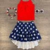 Red Bow Tank & Blue Stars Skirt Set 1 Red Bow Tank & Blue Stars Skirt Set -Children's boutique clothing IMG 2422 Edit