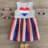 Red White & Blue Sequin Heart Dress 1 Red White & Blue Sequin Heart Dress -Children's boutique clothing IMG 2548 Edit