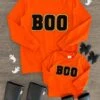 Mom & Me - "Boo" Orange Chenille Patch Top 2 Mom & Me - "Boo" Orange Chenille Patch Top -Children's boutique clothing IMG 2677 Edit