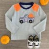 Plaid Pumpkin Truck Top 2 Plaid Pumpkin Truck Top -Children's boutique clothing IMG 2718 Edit