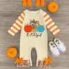 "It's Fall Y'all" Pumpkin Romper -Children's boutique clothing IMG 2987 Edit