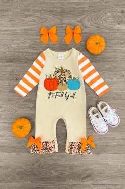 "It's Fall Y'all" Pumpkin Romper