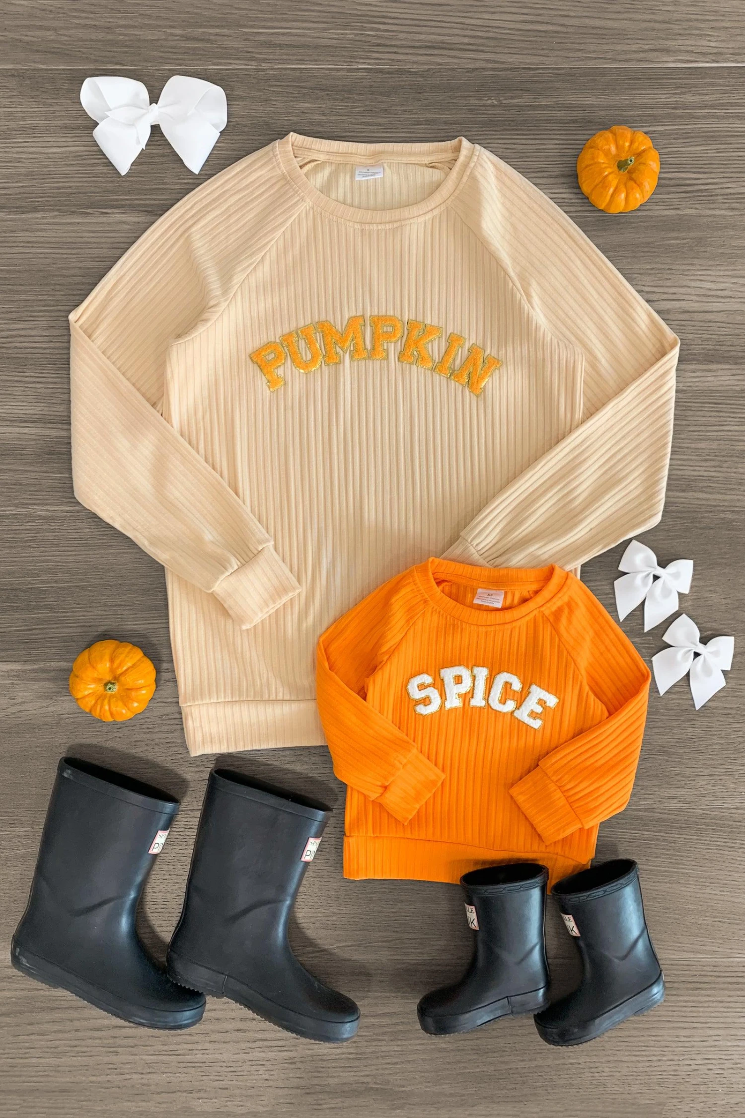 Mom & Me - "Pumpkin & Spice" Chenille Patch Top 4 Mom & Me - "Pumpkin & Spice" Chenille Patch Top - Image 2