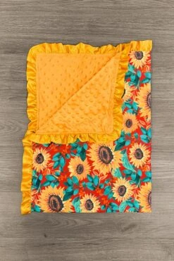 Sunflower Floral Minky Blanket