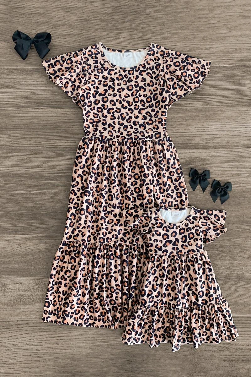 Mom & Me - Leopard Print Ruffle Dress 3 Mom & Me - Leopard Print Ruffle Dress