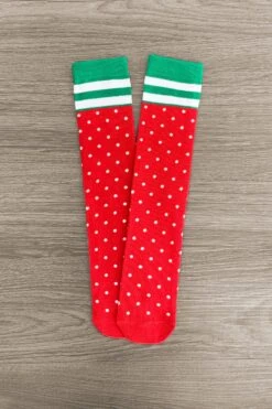 Red & Green Polka Dot Socks
